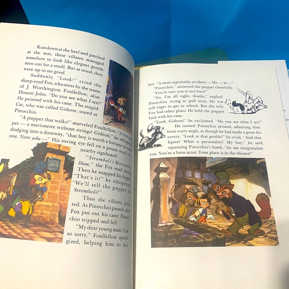 WALT DISNEYS VERSION OF PINOCCHIO VTG 1988 HARDCOVER BOOK & DUST JACKET LIKE NEW - Picture 8 of 15